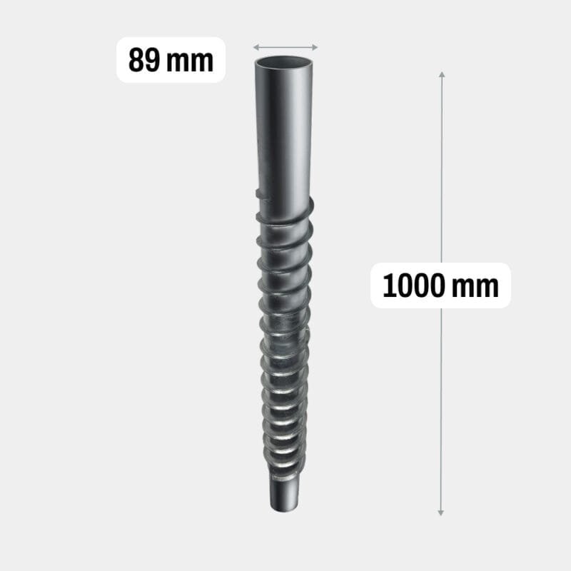Schroefpaalverlengstuk met schroefdraad HDG_89x1000x3.5_1