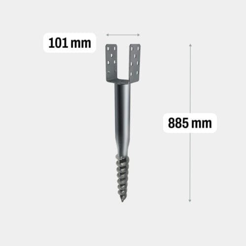 Schroefpaal U 885mm