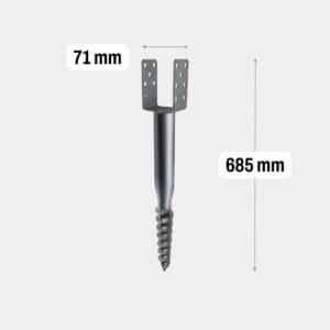 Schroeffundering U – 71x685mm
