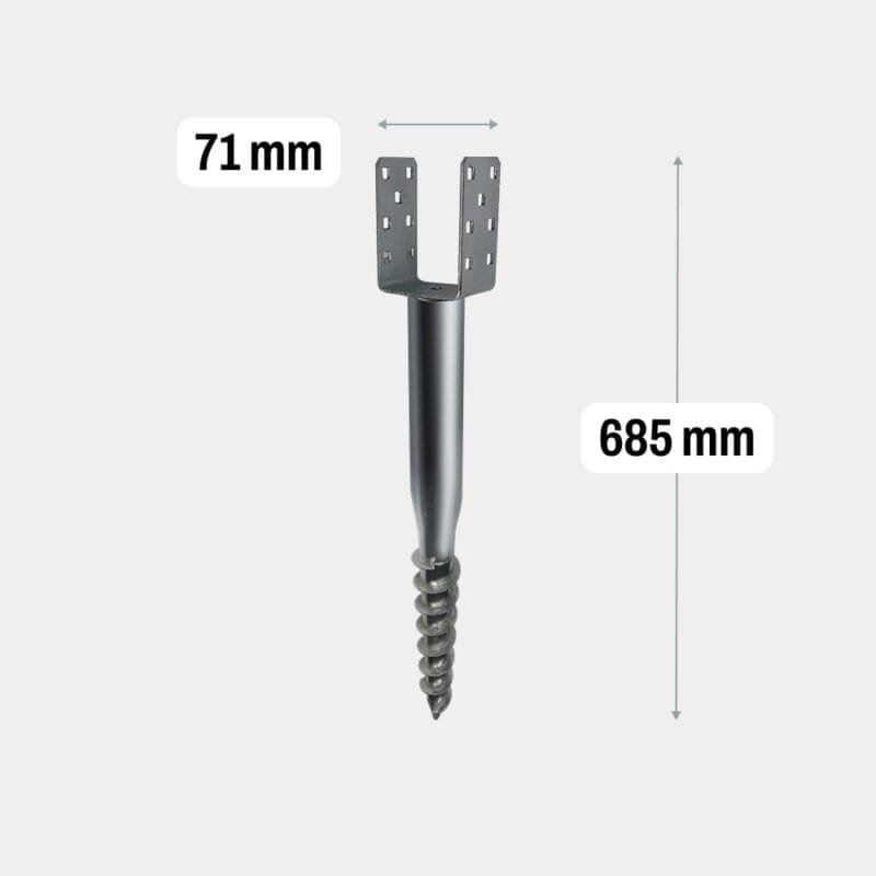 Schroeffundering U – 71x685mm