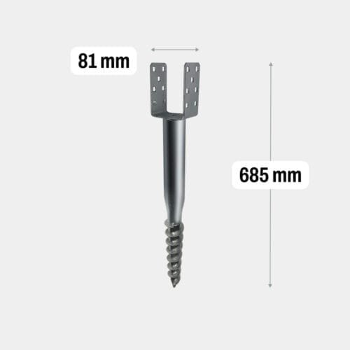 Schroefpaal U 81x685mm