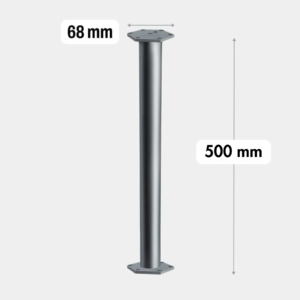Sraigtinio pamato M prailginimas – 68x500x120mm, M12 Sraigtinio pamato M prailginimas – 68x500x120mm, M12