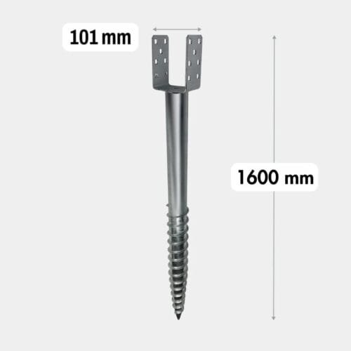 Sraigtinis polius U 76x101x1600mm, M18 Sraigtinis polius U 76x101x1600mm, M18