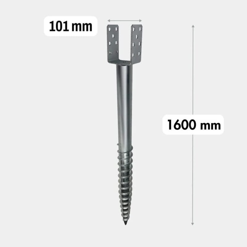 Sraigtinis polius U 76x101x1600mm, M18 Sraigtinis polius U 76x101x1600mm, M18